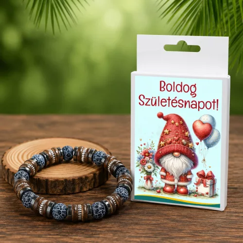 Születésnapi ajándék férfiaknak – Férfi  karkötő díszdobozban