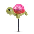 Leszúrható Szolár Teknősbéka Kerti Lámpa – Rózsaszín, Fehér LED, 15 cm