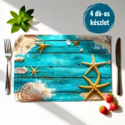 4 db tengerparti asztali alátét 30x45 cm - nyári teríték dekoráció és tányéralátét szett - Zümishop