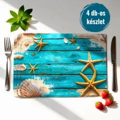 4 db tengerparti asztali alátét 30x45 cm - nyári teríték dekoráció és tányéralátét szett - Zümishop