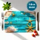 4 db tengerparti asztali alátét 30x45 cm - nyári teríték dekoráció és tányéralátét szett - Zümishop