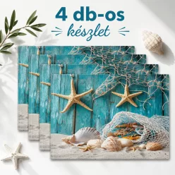   Nyári tengermintás tányéralátét szett – 4 db-os, 29,97 × 44,96 cm