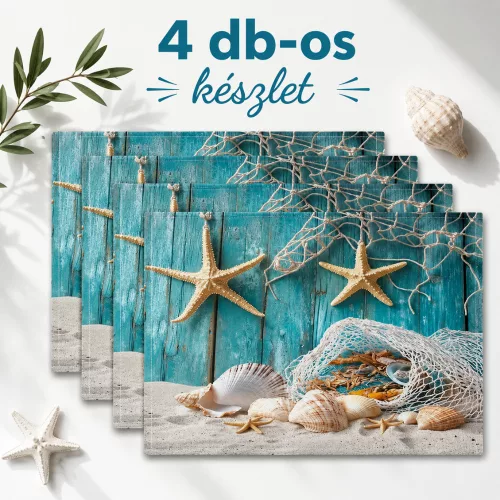 Nyári tengermintás tányéralátét szett – 4 db-os, 29,97 × 44,96 cm