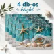 Nyári tengermintás tányéralátét szett – 4 db-os, 29,97 × 44,96 cm