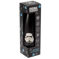 Star Wars Birodalmi Rohamosztagos (Stormtrooper) mintás fekete rozsdamentes acél thermo kulacs – 500 ml-es hőtartó fém termosz – Zümishop