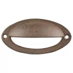 Öntöttvas rusztikus fogantyú 11 cm - antik barna fiókgomb és szekrényhúzó - Zümishop