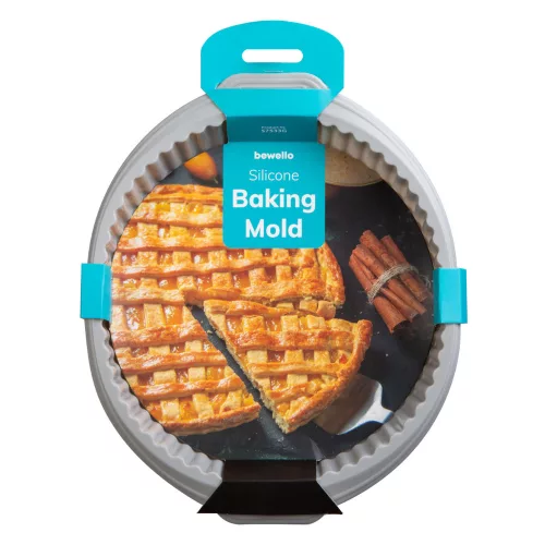 Szilikon torta sütőforma – kerek – 29 × 26 × 3,8 cm – szürke