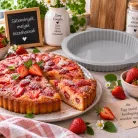 Szilikon torta sütőforma – kerek – 29 × 26 × 3,8 cm – szürke