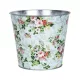 Rózsa mintás fém virágkaspó 16 cm - elegáns beltéri dekoráció és vintage kaspó - Zümishop