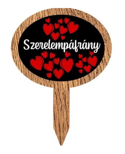 Vicces feliratú nagy  fatábla szobanövényekhez (Szerelempáfrány)