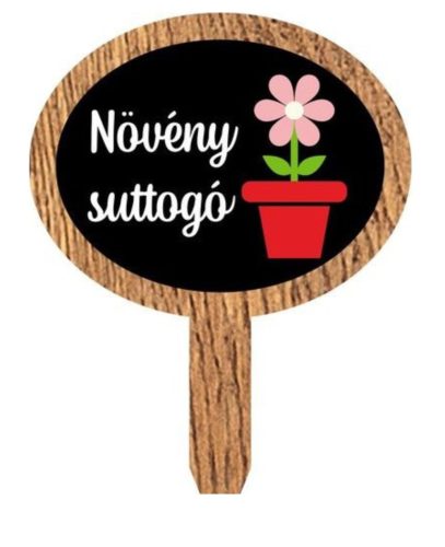 Vicces feliratú nagy fatábla szobanövényekhez {Növénysuttogó}