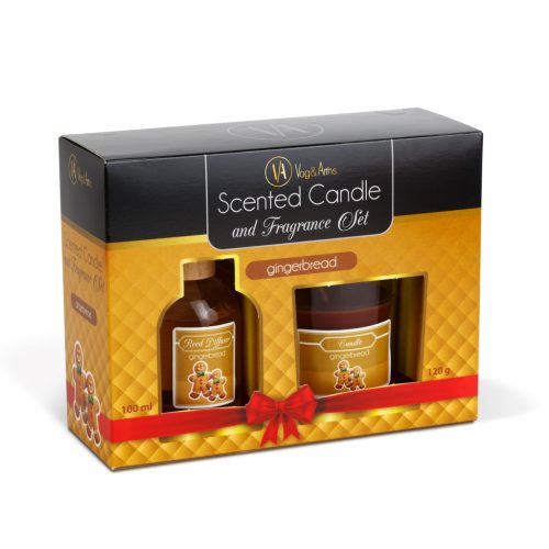 Illatgyertya és pálcikás illatosító szett – Mézeskalács (120 g + 100 ml)