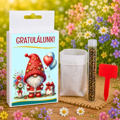 Boldog Névnapot Feliratos vetőmag ajándékdoboz