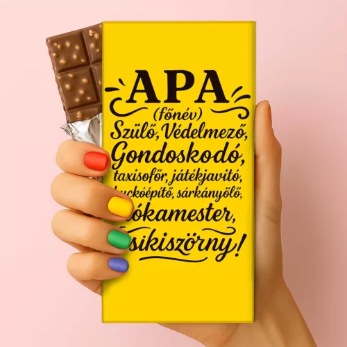 Apa Főnév Feliratos Csokoládé 75 g – Vicces Apák Napi Ajándék