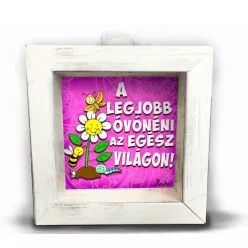 Ajándék óvónéninek 3D képkeret legjobb óvónéni felirattal