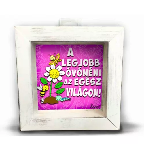 Ajándék óvónéninek 3D képkeret legjobb óvónéni felirattal