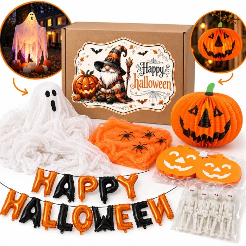 Halloweenes XXL dekorációs box – 6 részes Halloween dekorációs szett
