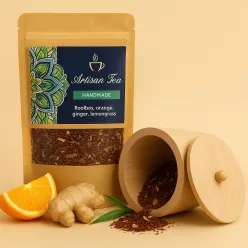Bio szálas Rooibos tea gyömbérrel és naranccsal - 50g citromfüves teakeverék - Zümishop