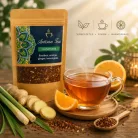 Bio szálas  Rooibos Tea , gyömbérrel, naranccsal ,és citromfűvel 50 gr