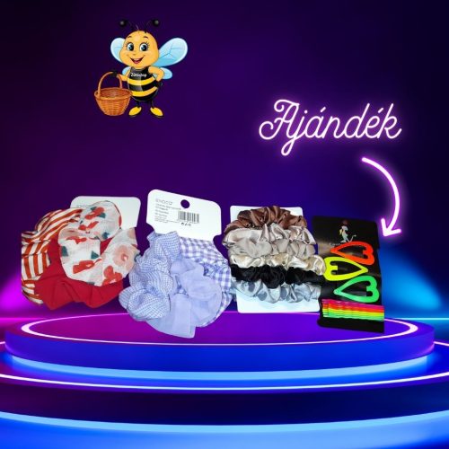 Csini csajszi csomag: 11 db hajgumi és mellé egy ajándék hajcsatt készlet 