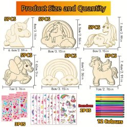   398 db Fa Kézműves Készlet Gyerekeknek – Unikornis & Póni