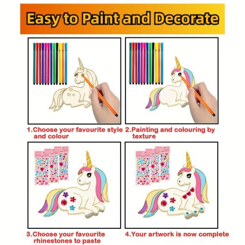 398 db Fa Kézműves Készlet Gyerekeknek – Unikornis & Póni