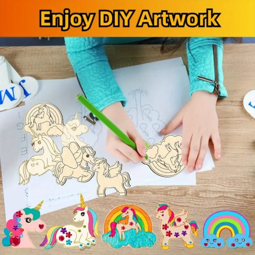 398 db Fa Kézműves Készlet Gyerekeknek – Unikornis & Póni