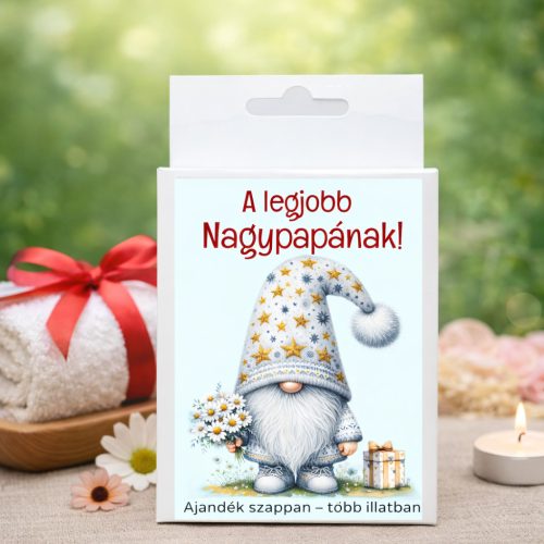 Legjobb Nagypapa  feliratos doboz  kézműves szappannal – Ajándék ötlet nagypapáknak