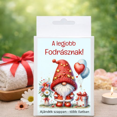 Legjobb fodrász  feliratos doboz  kézműves szappannal – ajándékötlet fodrászoknak