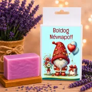 Névnapi feliratos kézműves szappan díszdobozban - természetes illóolajos ajándék nőknek - Zümishop