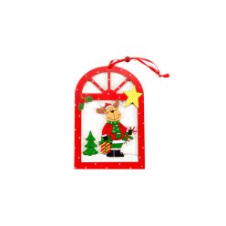 Piros fa dekor ablakdísz