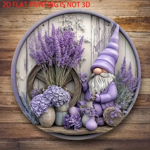 Kerti dekoráció: Kertészeti Levendula virág Fa Táblán (20×20 cm)
