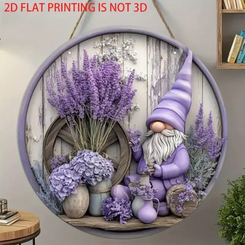 Kerti dekoráció: Kertészeti Levendula virág Fa Táblán (20×20 cm)