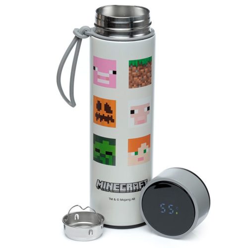 Minecraft Thermo Kulacs Digitális Hőmérővel (450 ml) - Skinek Minta