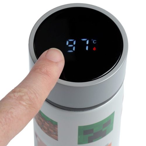 Minecraft Thermo Kulacs Digitális Hőmérővel (450 ml) - Skinek Minta