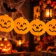 Halloween tök girland 3 m – Narancssárga papír függő dekoráció