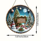 Karácsonyi dekoratív kerek fa tábla