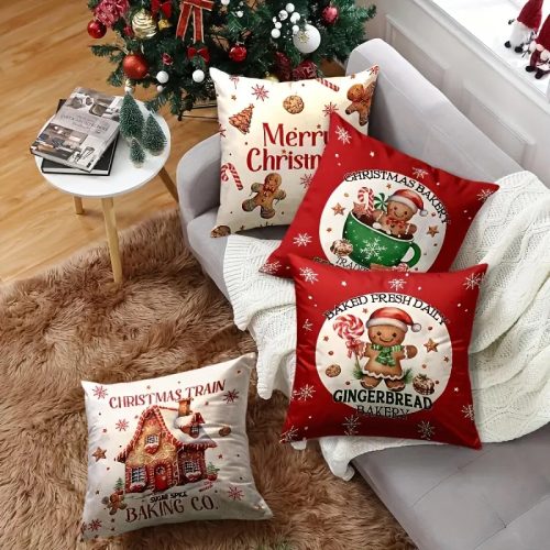4 db Karácsonyi Párnahuzat – Gingerbread Kollekció