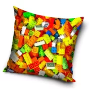 Lego mintás Bricks díszpárna - színes építőkockás dekoráció és ajándék gyerekeknek - Zümishop