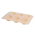 Szilikon muffinsütő forma – virág mintás, 6 adagos – 30 × 19 × 4,1 cm