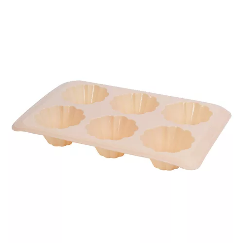 Szilikon muffinsütő forma – virág mintás, 6 adagos – 30 × 19 × 4,1 cm