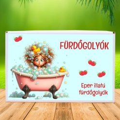 Eper illatú pezsgő fürdőgolyó 8 db