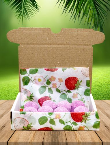 Eper illatú pezsgő fürdőgolyó 8 db