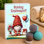   Születésnapi ajándék nőknek – Boldog születésnapot feliratos fürdőgolyó (8 db)