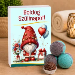   Születésnapi ajándék nőknek – Boldog születésnapot feliratos fürdőgolyó (8 db)