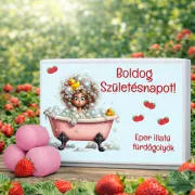 Eper illatú feliratos fürdőgolyó szett 8 db - wellness születésnapi ajándék nőknek - Zümishop