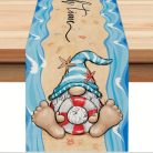 Farmhouse asztali futó 33x121 cm - vicces gnóm mintás rusztikus asztalterítő - Zümishop