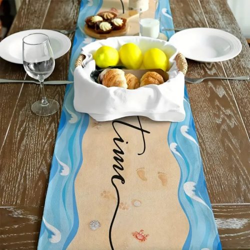 Rusztikus Farmhouse Asztali Futó – Gnóm Mintával (33×121 cm)